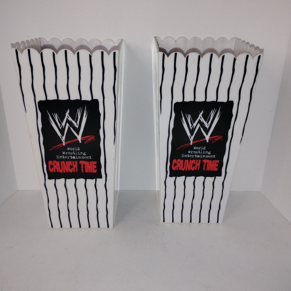 WWF WWE Wrestling 2 Popcorn Buckets World Wrestling Entertainment Logo